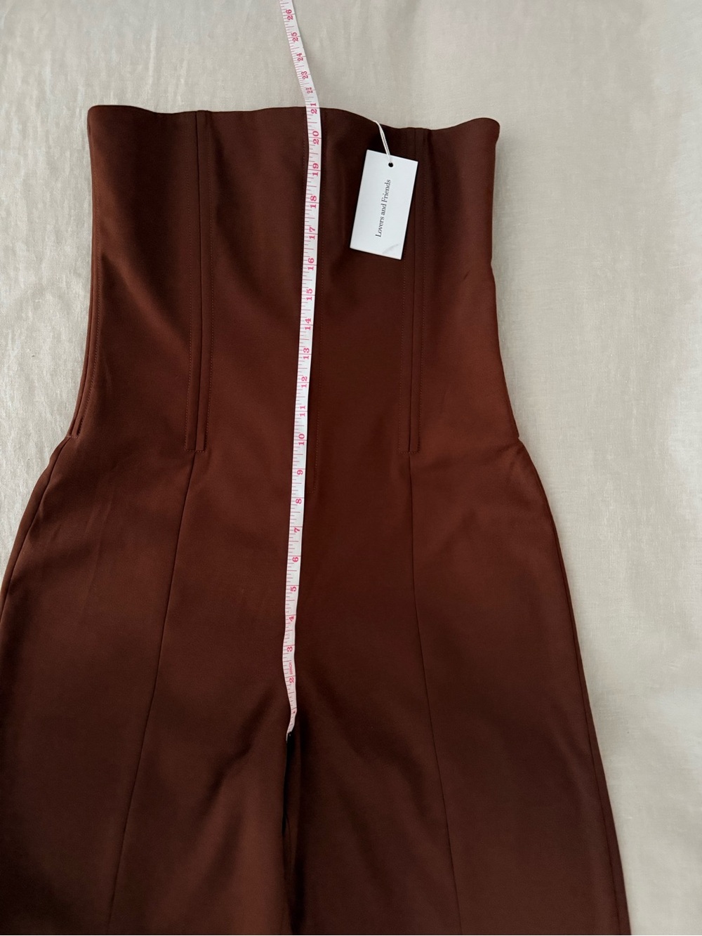 NWT | Lovers + Friends Abby Strapless Jumpsuit |Chocolate Brown | Boned Bodice - Picture 9 of 13